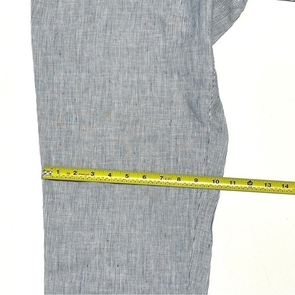 J.Jill Woman 100% LINEN Blue White Stripe Pants Size L - Picture 14 of 16